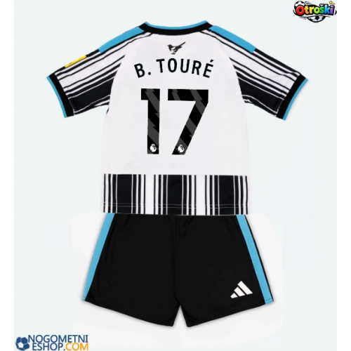 Otroški Nogometni dresi Newcastle United Bazoumana Toure #17 Domači 2026-27 Kratek Rokav (+ Kratke hlače)